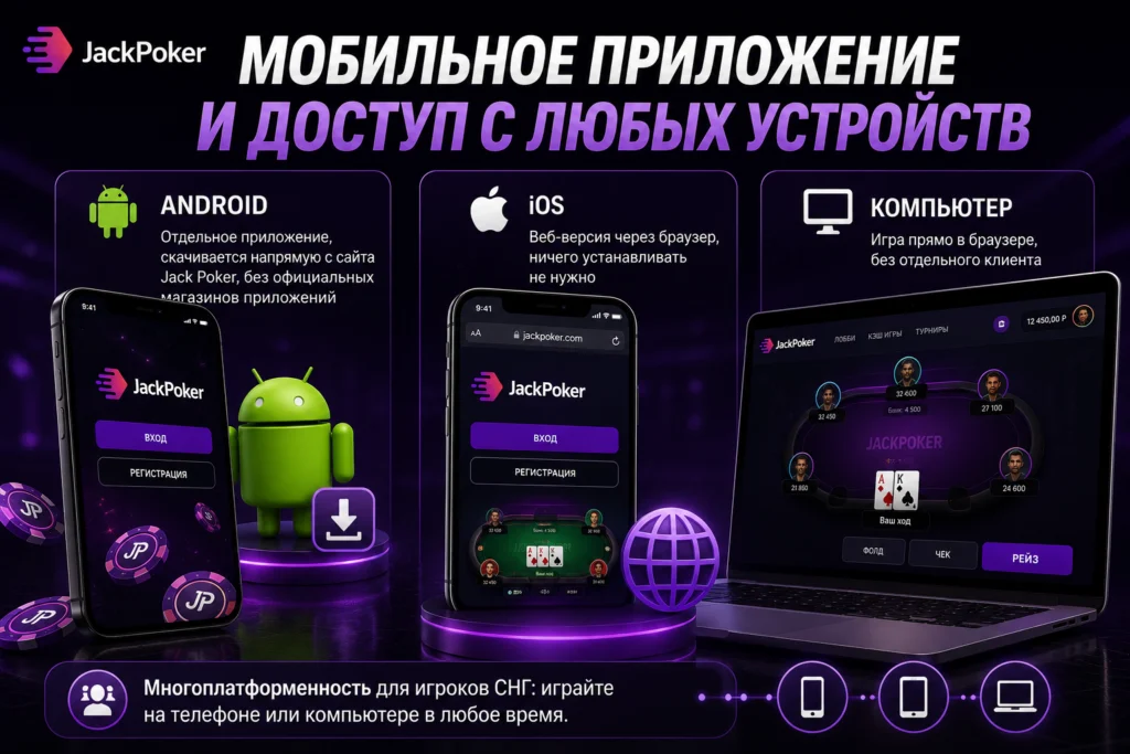 Jack Poker мобильное приложение Android и веб-версия
