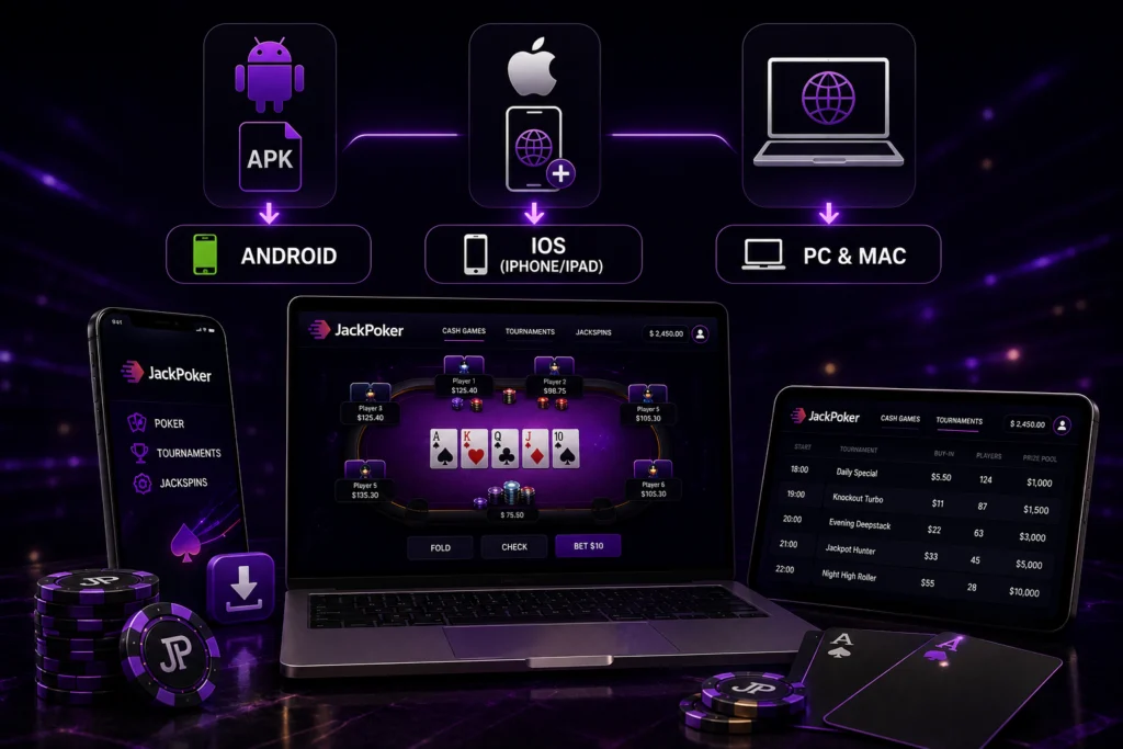 Скачать приложение Jack Poker для Android iPhone и ПК